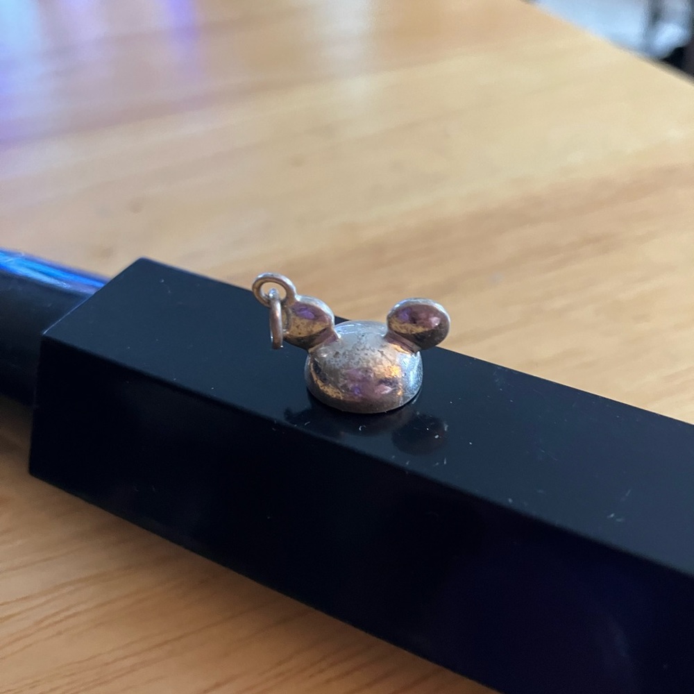 Mickey cap, sterling silver charm.